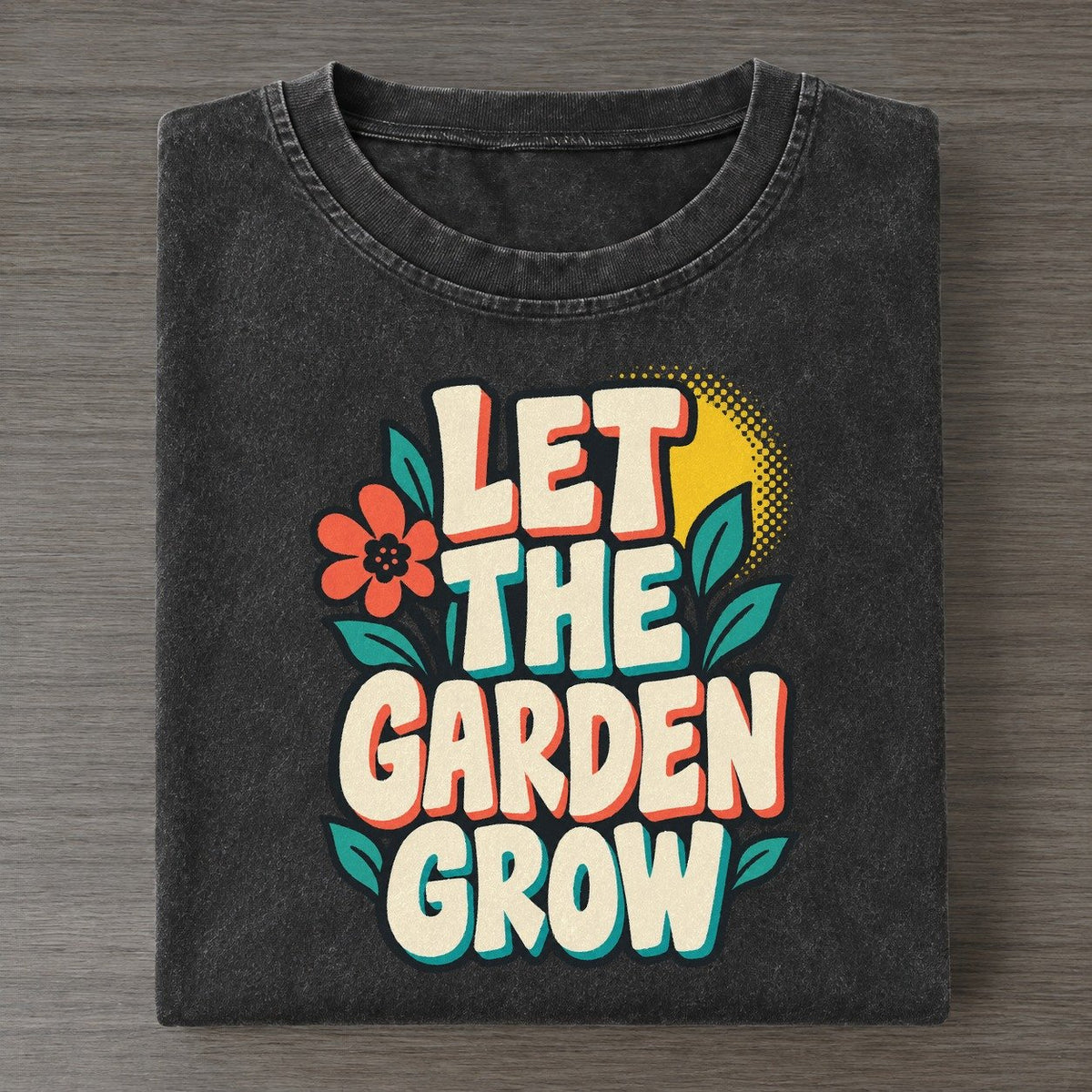 Let The Garden Grow Vintage T-shirt – Black