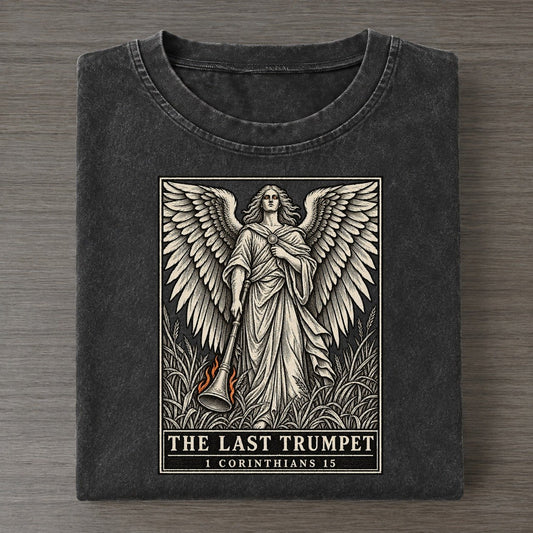 The Last Trumpet Sixfold Wings Vintage T-shirt – Black
