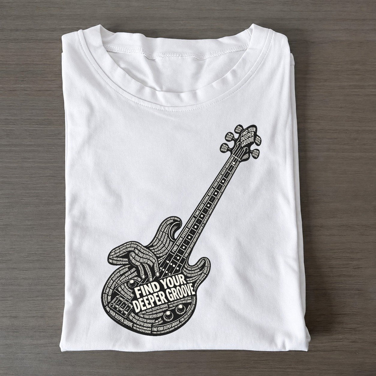 Bass Fretboard Hands Phrase Silhouette Classic T-shirt – White