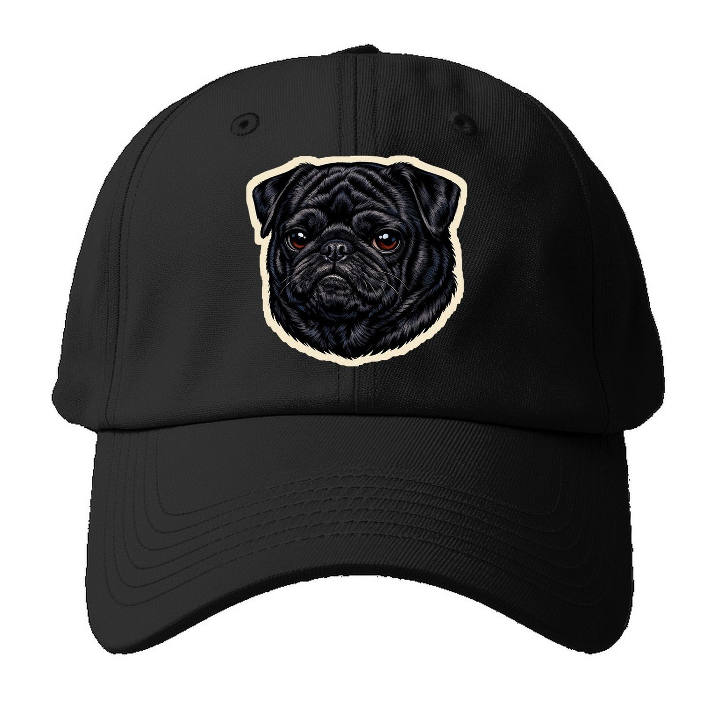 Black Pug Baseball Cap – Black