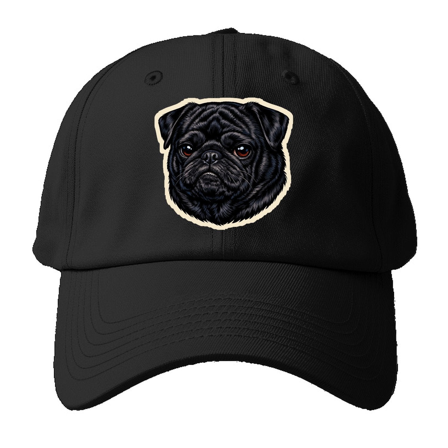 Black Pug Baseball Cap – Black