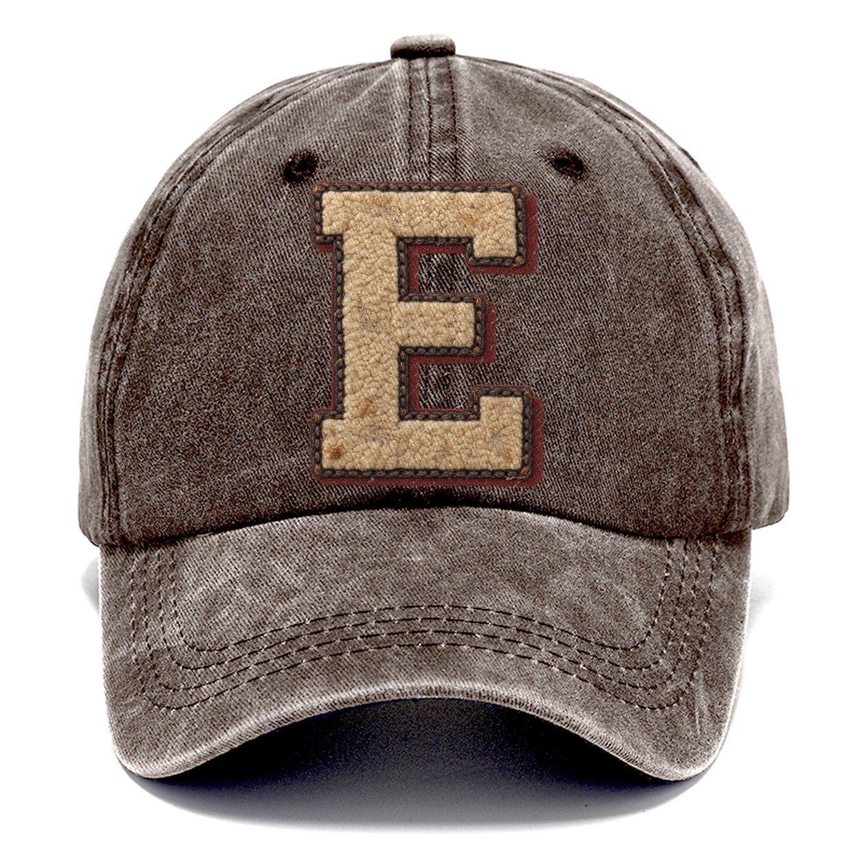 Varsity Chenille E Monogram Classic Cap – Brown