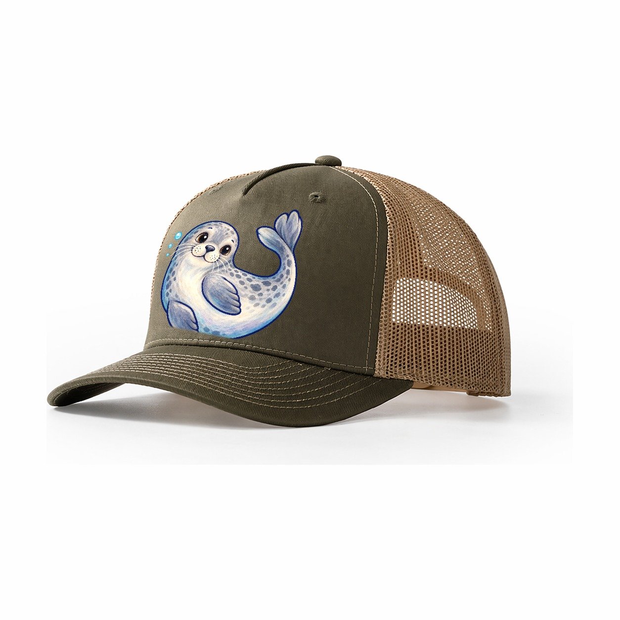 Seal Side Roll Sea Sprite Trucker Hat – Olive Khaki