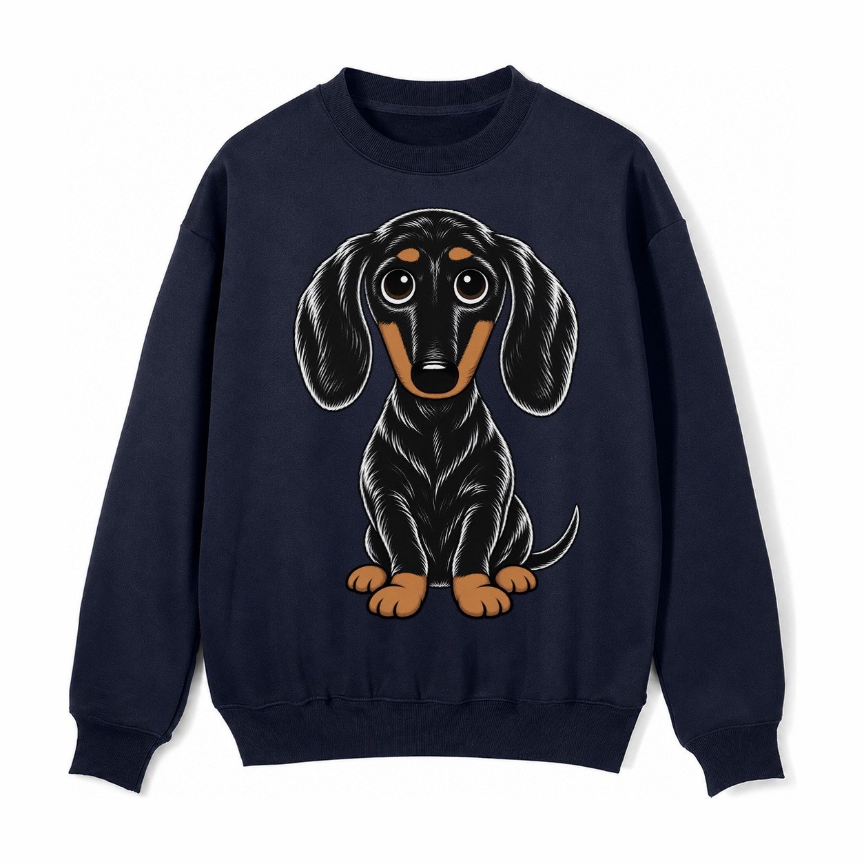 Retro Dachshund Fleece Sweatshirt – Navy Blue