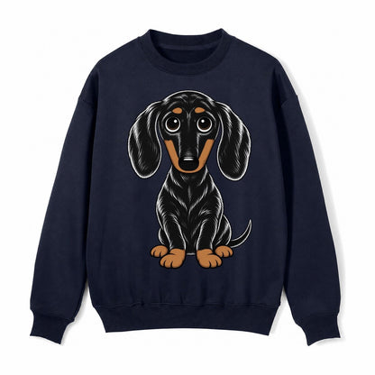 Retro Dachshund Fleece Sweatshirt – Navy Blue