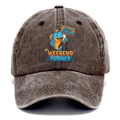 Gone Fishing Weekend Hooker Classic Cap – Brown