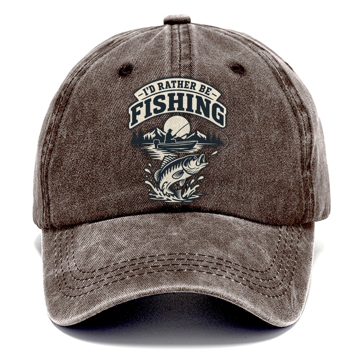 Rather Be Fishing Fishing Elegant Classic Cap – Brown