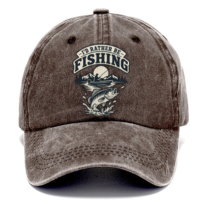 Rather Be Fishing Fishing Elegant Classic Cap – Brown