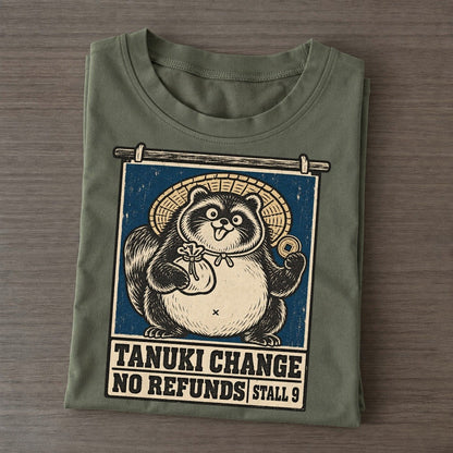 Tanuki Change Yokai Night Market Classic T-shirt – Army Green