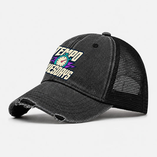 Tempo Tuesdays 90S Running Clubs Washed Trucker Hat – Black