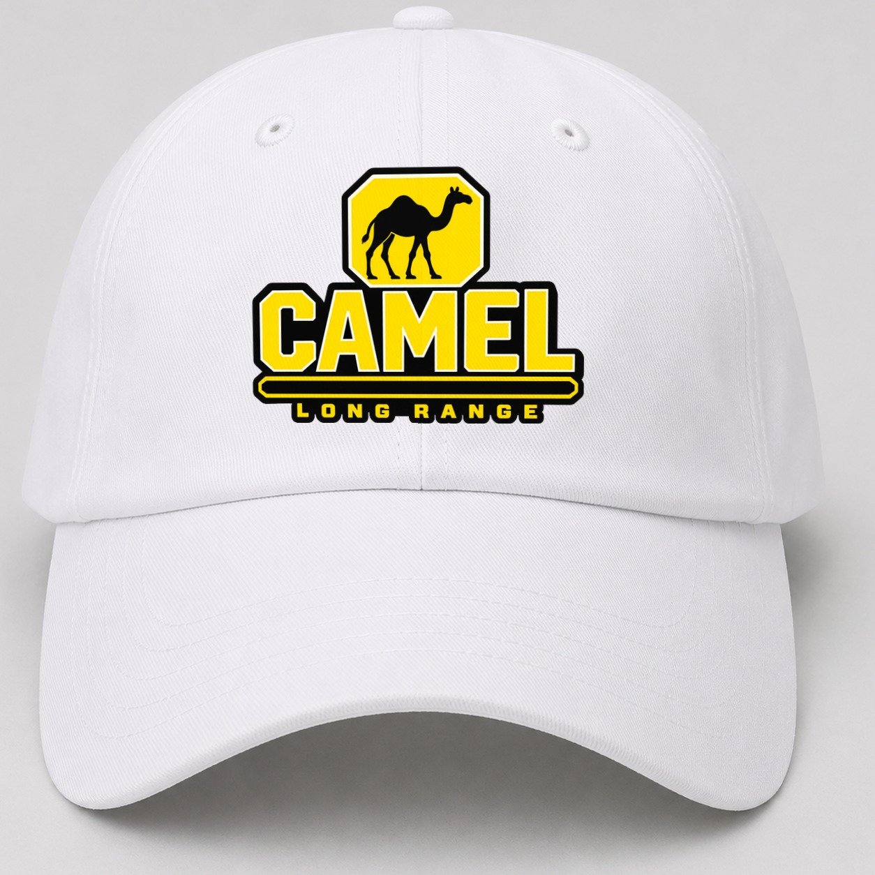 Camel Long Range Heavy Duty Baseball Cap – White