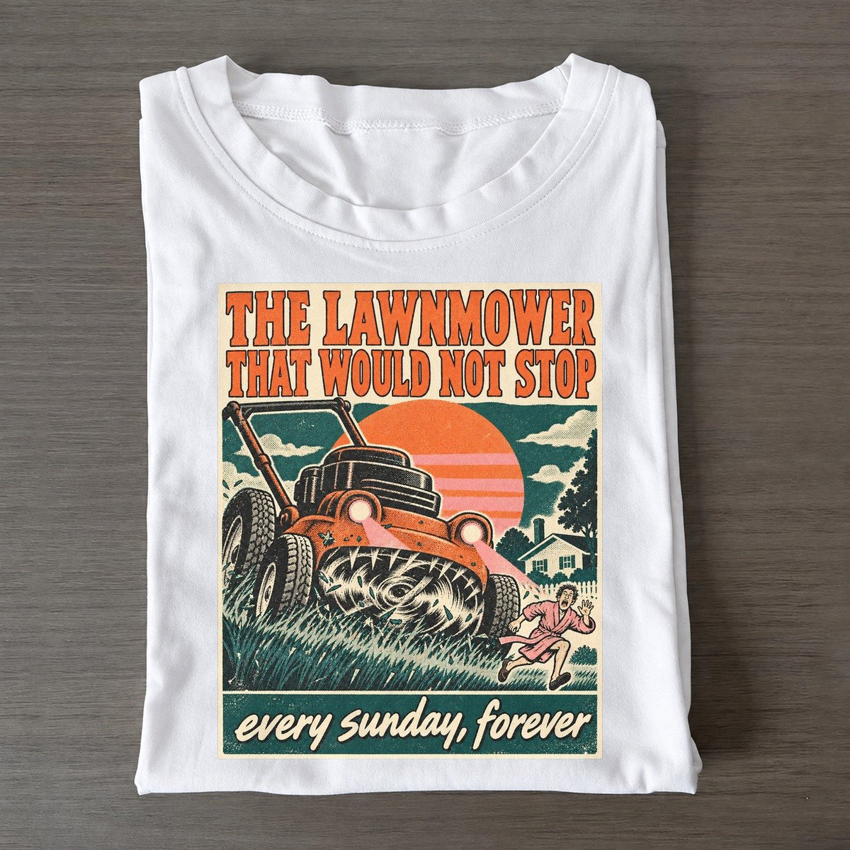 The Lawnmower That Would Not Stop Drive In Monsters Classic T-shirt – White