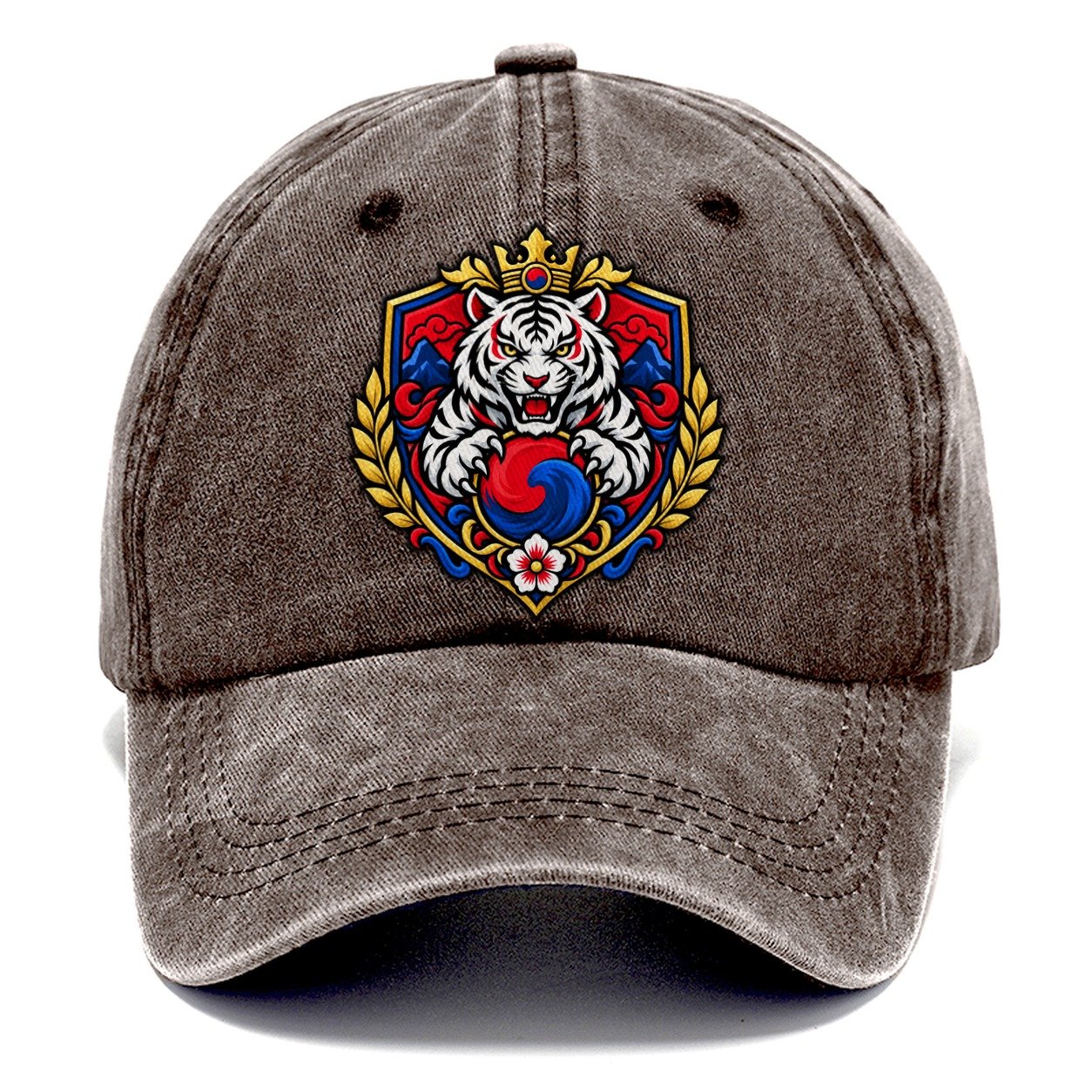 South Korea Heraldic Crest Country Logos Classic Cap – Brown