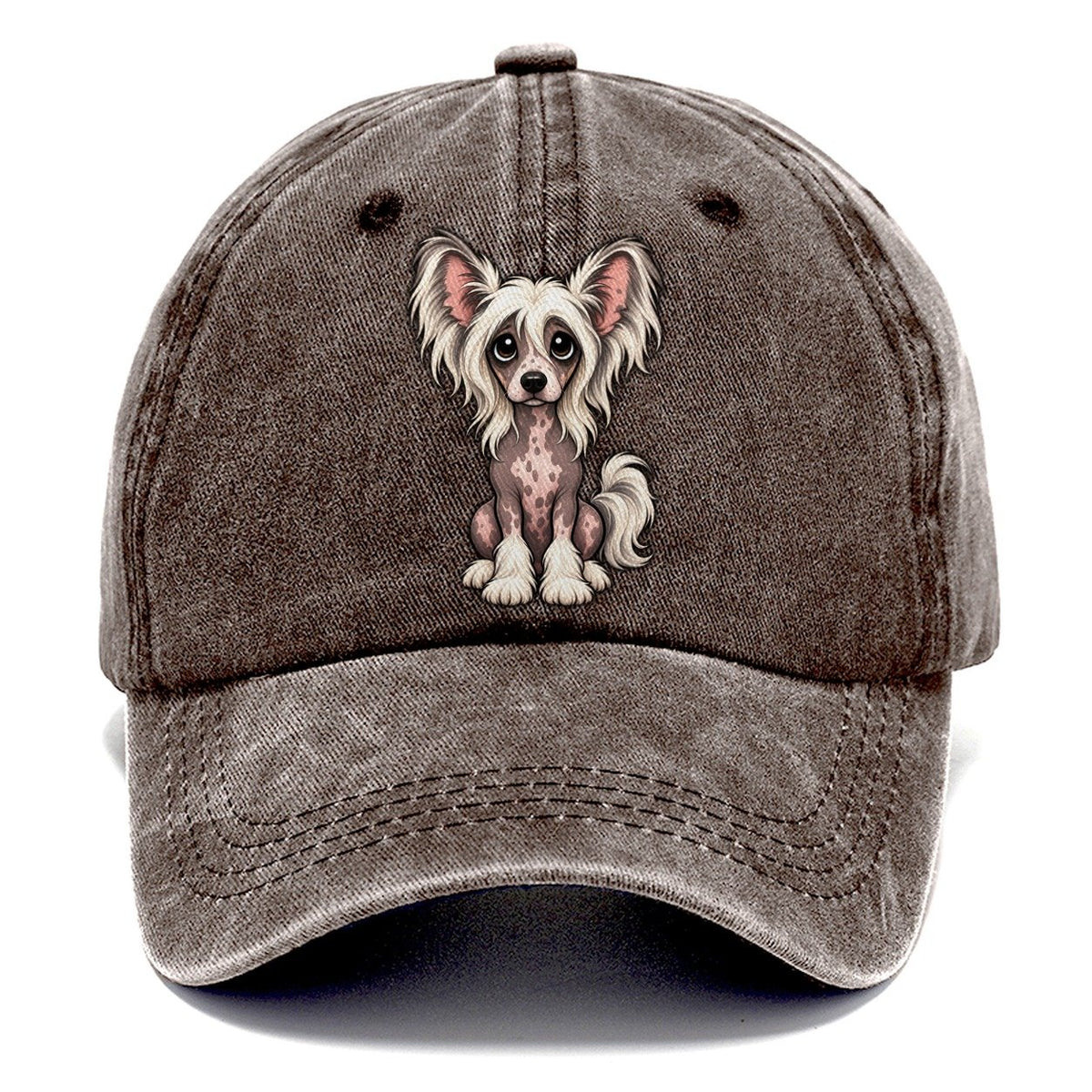 Chinese Crested Sitting Sweetheart Classic Cap – Brown