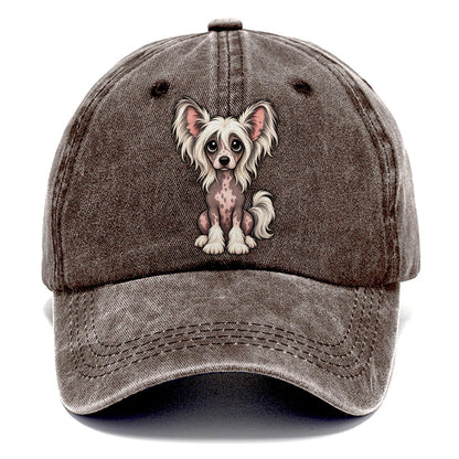 Chinese Crested Sitting Sweetheart Classic Cap – Brown