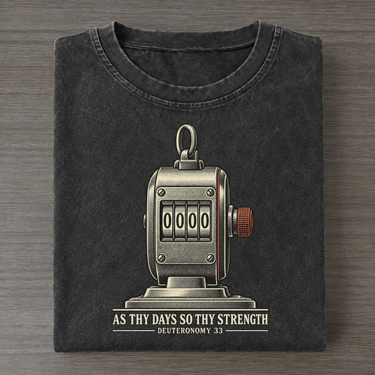 As Thy Days So Thy Strength The Rep Counter Vintage T-shirt – Black