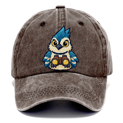 Jay With Binoculars Birdwatching Classic Cap – Brown