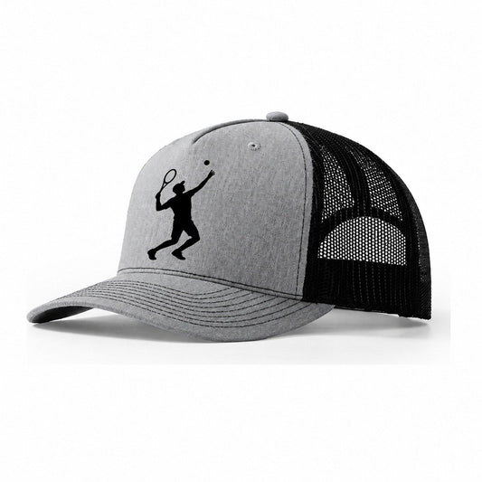 Tennis Player Powerful Serve Trucker Hat – Sport Grey Black