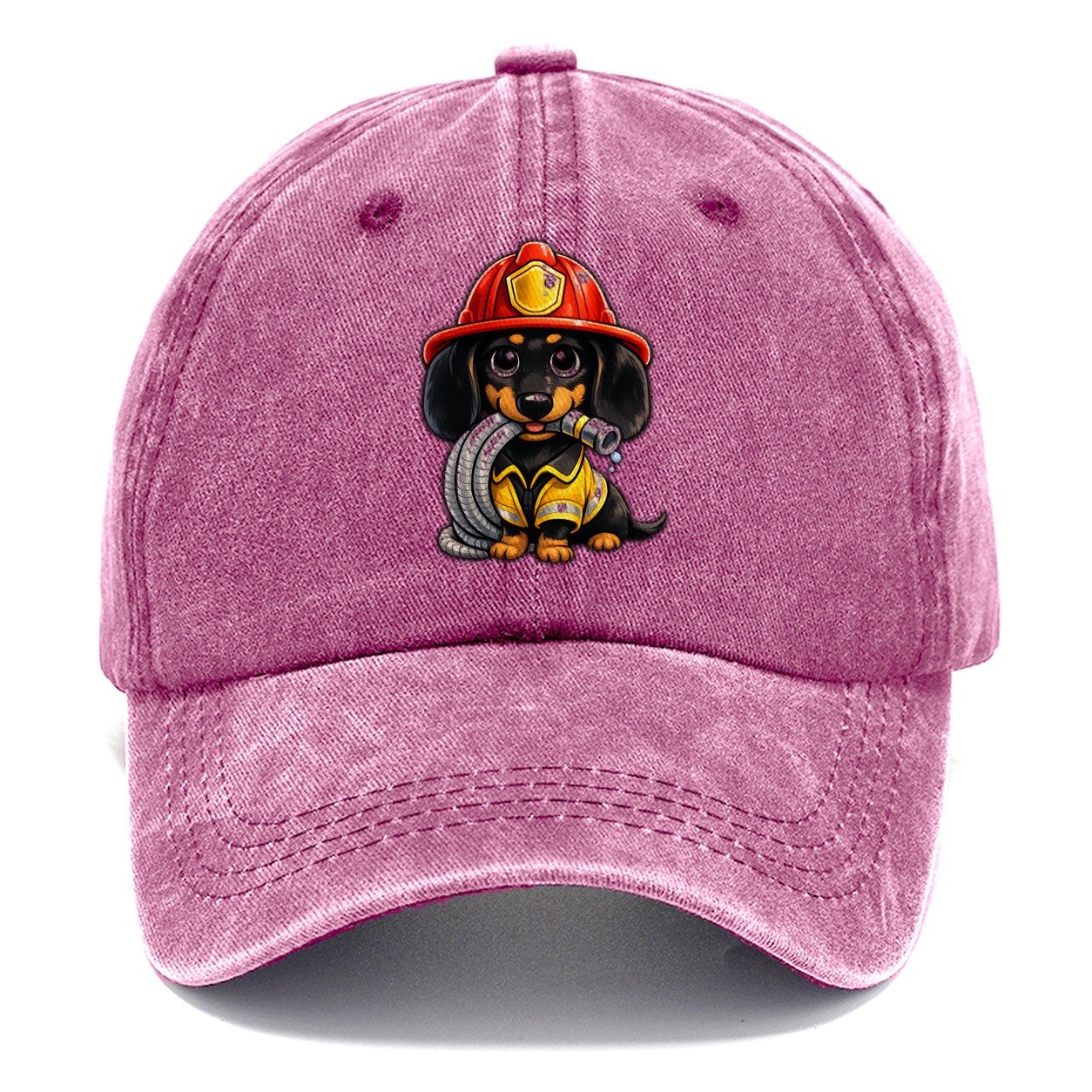 Dachshund Firefighter Classic Cap – Dusty Rose