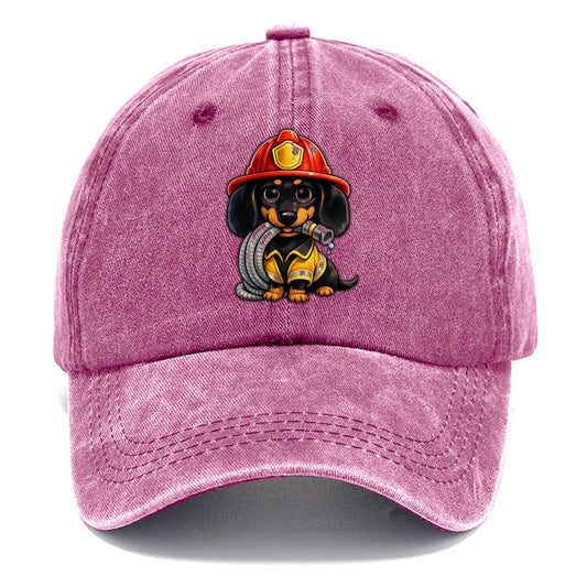 Dachshund Firefighter Classic Cap – Dusty Rose