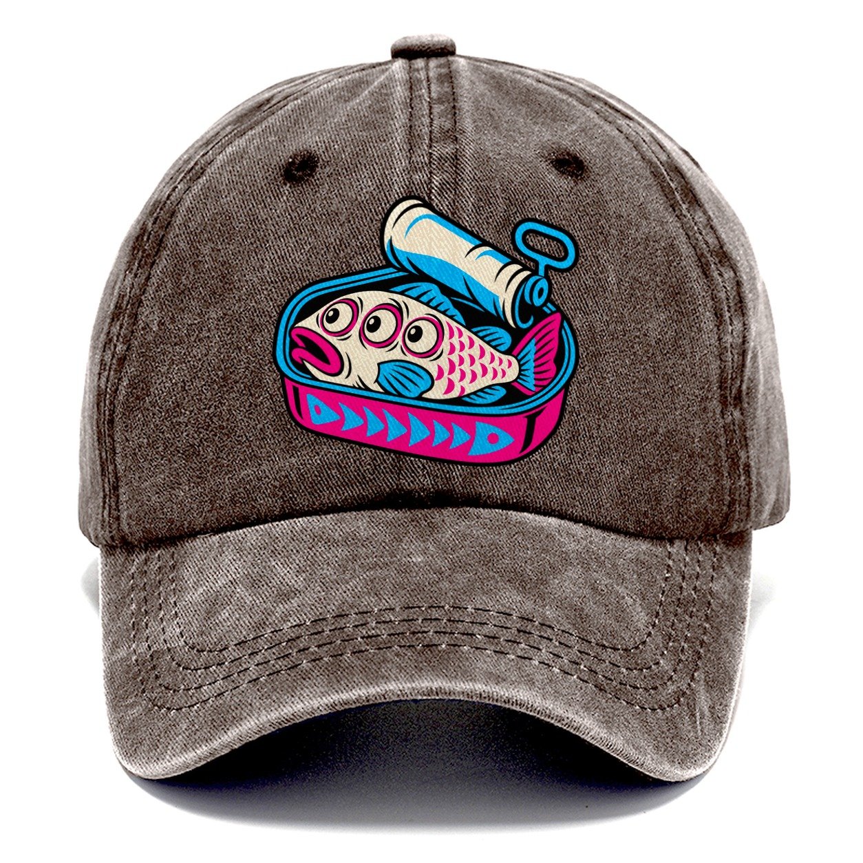 Three Eyed Sardine Tin Crazy Styles Classic Cap – Brown