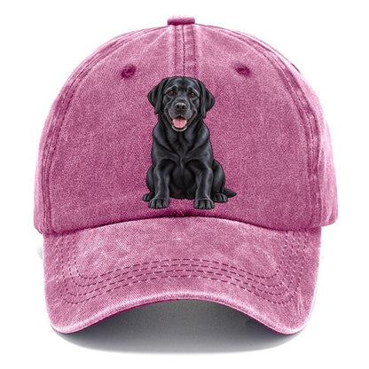Black Labrador Sitting Classic Cap – Dusty Rose
