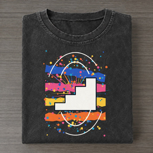 Upward Step Burst Colorburst Uplift Vintage T-shirt – Black