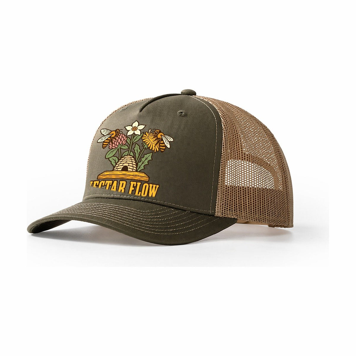 Nectar Flow Beekeeping Trucker Hat – Olive Khaki