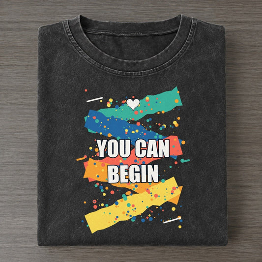 You Can Begin Colorburst Uplift Vintage T-shirt – Black
