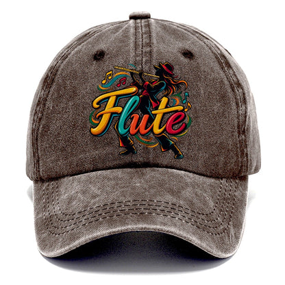 Flute Wordmark Music Instruments Classic Cap – Brown