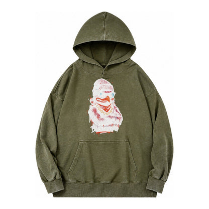 Blacksburg Hokiebird Wearing Virginia Tech Beanie With Vt Pa Vintage Washed Hoodie – Army Green