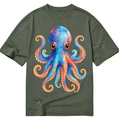 Octopus Cute Classic T-shirt – Army Green