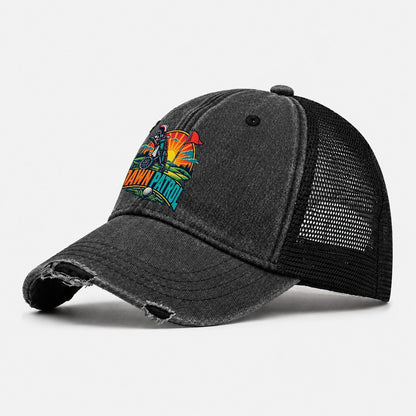 Dawn Patrol Golf Life Washed Trucker Hat – Black