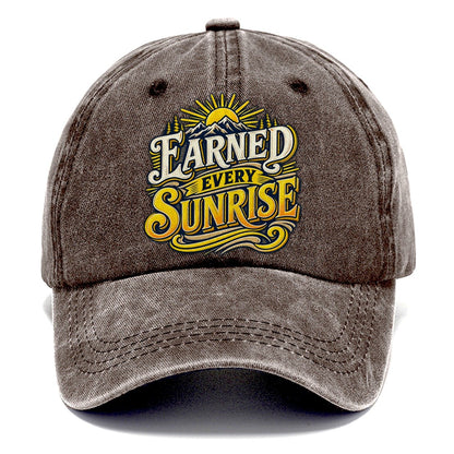 Earned Every Sunrise Retired Living Classic Cap – Brown