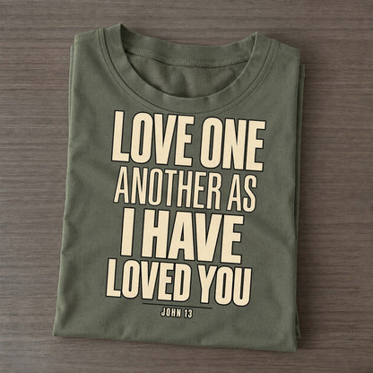 Love One Another As Plain Gospel Classic T-shirt – Army Green