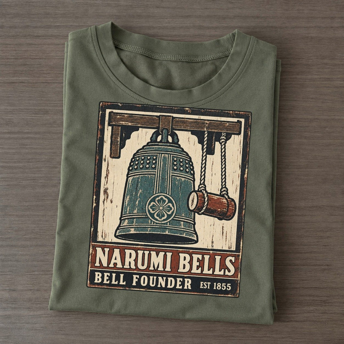 Narumi Bell Foundry Noren Trade Co Classic T-shirt – Army Green