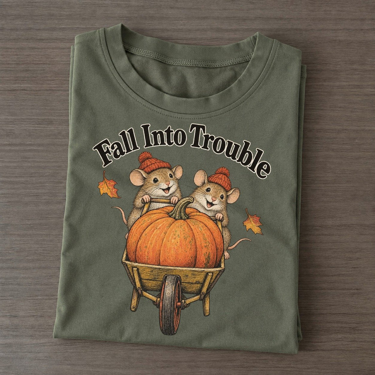 Fall Into Trouble Kerfuffle Club Classic T-shirt – Army Green