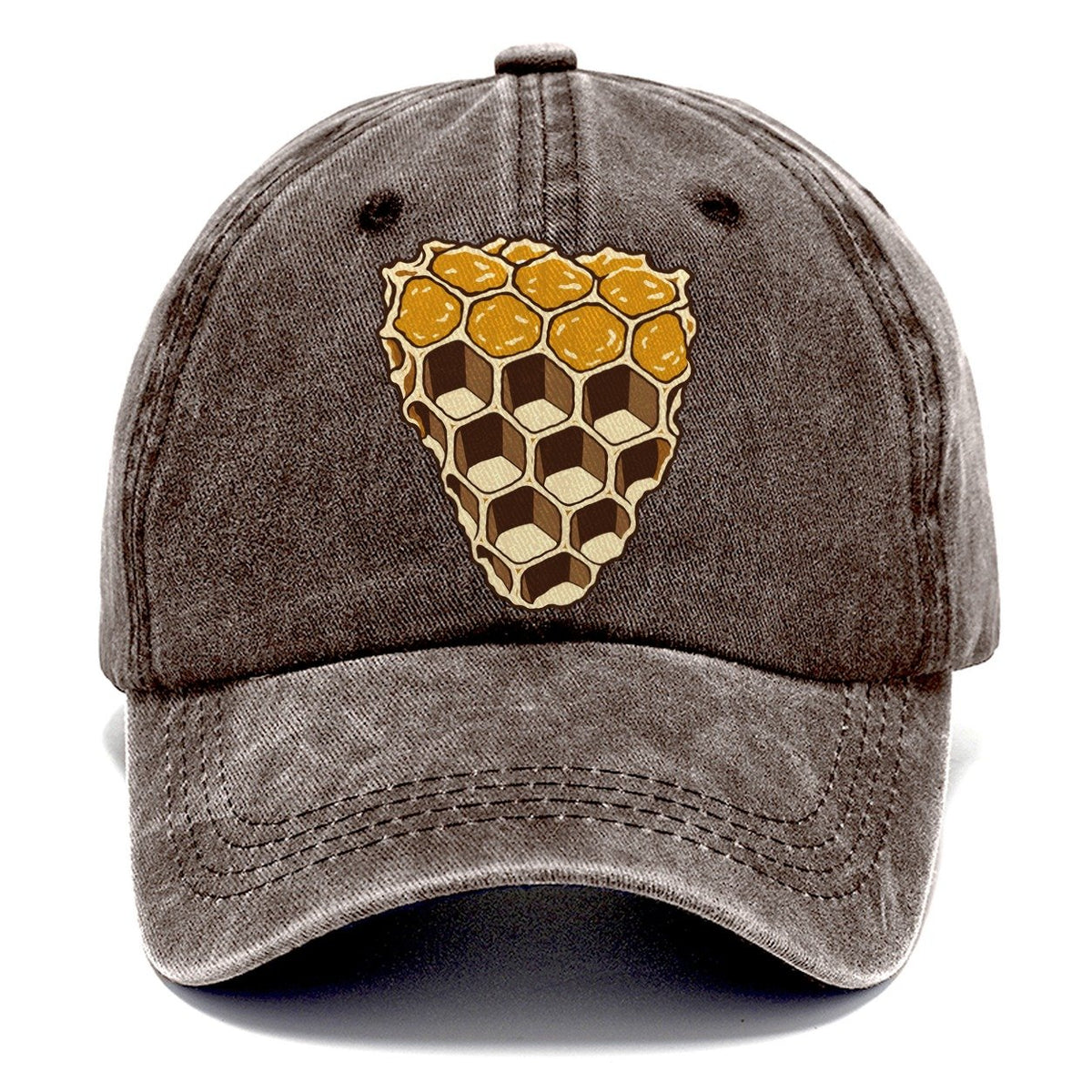 Wax Comb Cross Section Beekeeping Classic Cap – Brown