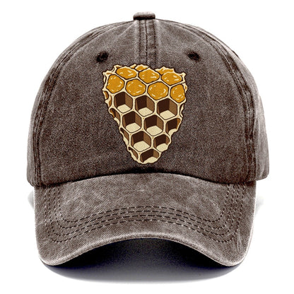 Wax Comb Cross Section Beekeeping Classic Cap – Brown