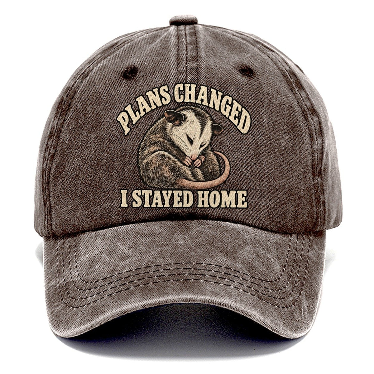 Opossum Staying Home Character Club Classic Cap – Brown