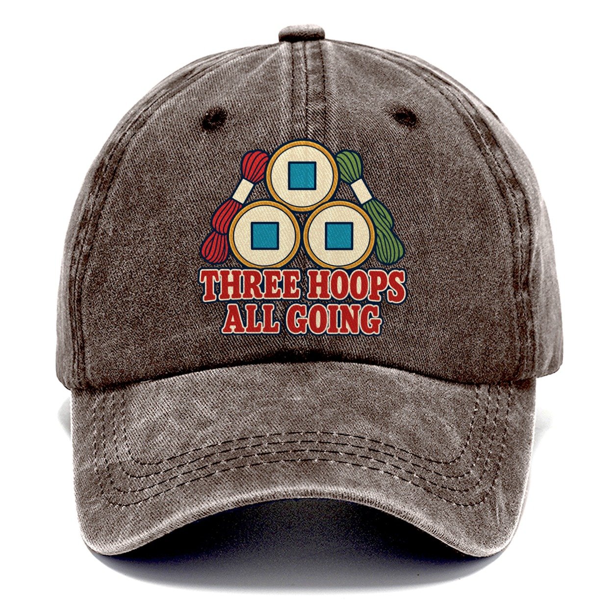 Three Hoops All Going And Needlework Classic Cap – Brown
