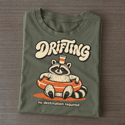 Drifting Raccoons Off Duty Classic T-shirt – Army Green