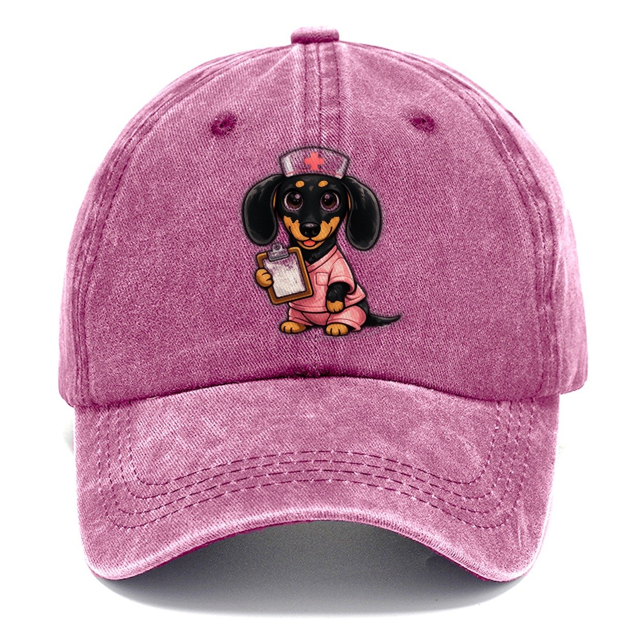 Dachshund Nurse Duty Classic Cap – Dusty Rose