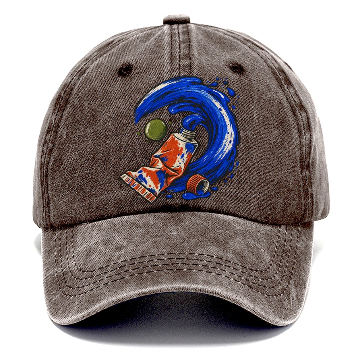Cobalt Brush Wave Clay Color Makers Classic Cap – Brown