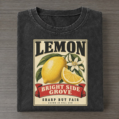 Lemon Orchard Crate Vintage T-shirt – Black