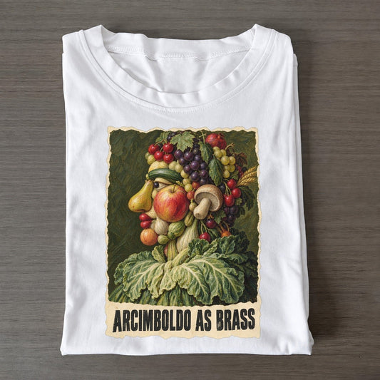 Arcimboldo As Brass Fruit Portrait Art Pun Classic T-shirt – White
