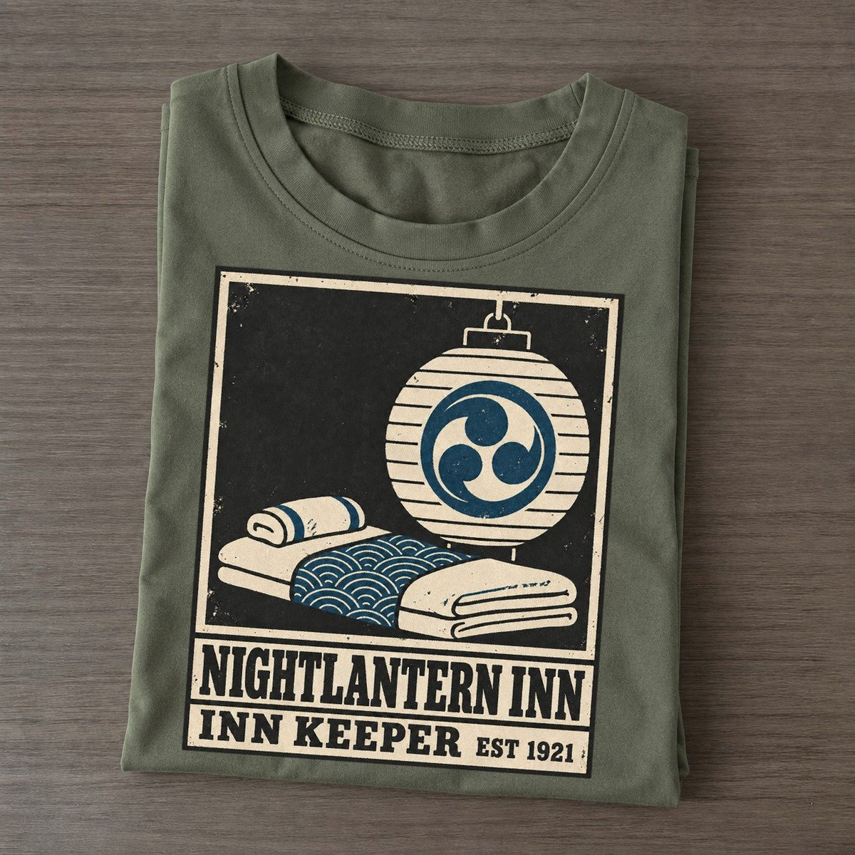 Nightlantern Inn Keeper Noren Trade Co Classic T-shirt – Army Green