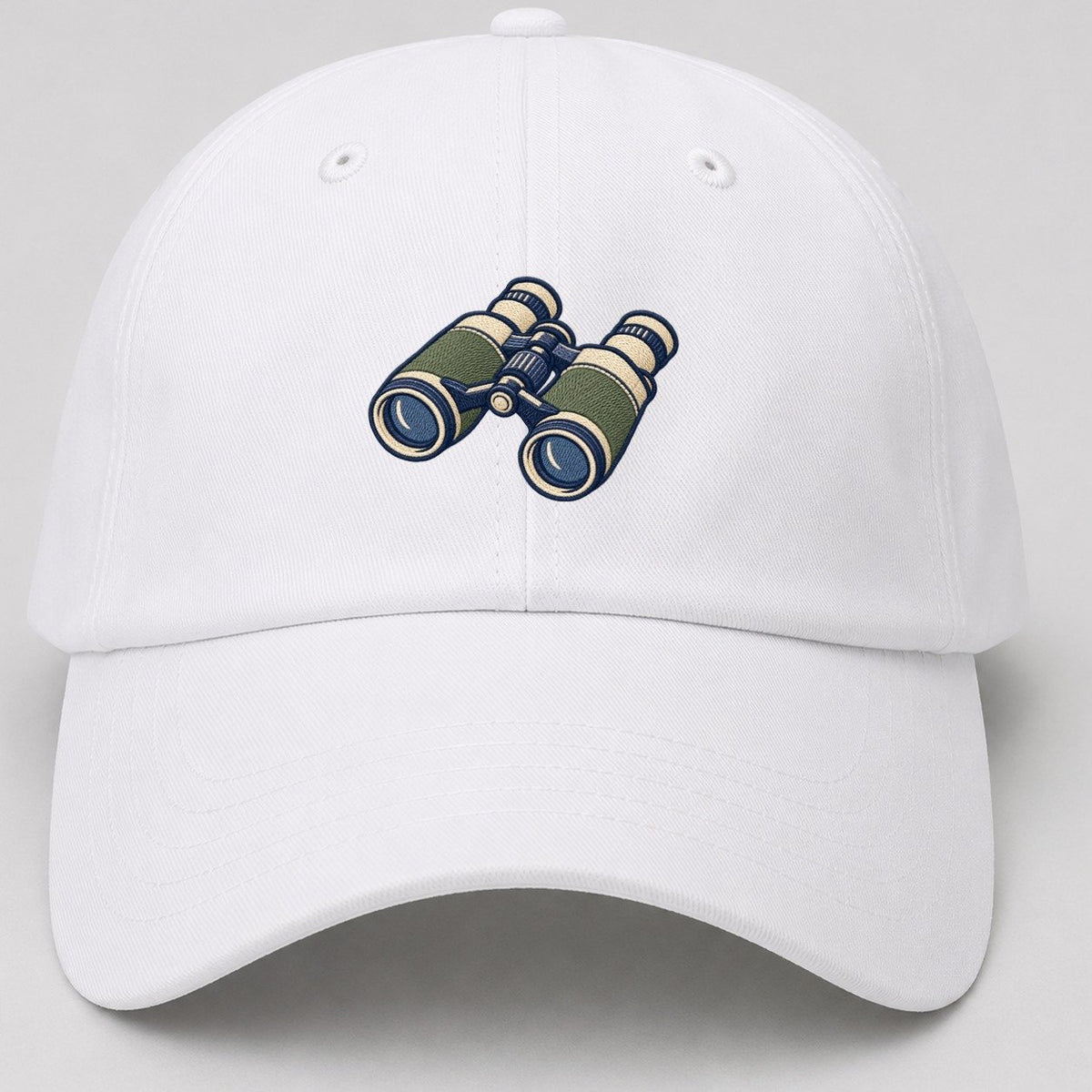 Field Binoculars Tiny Solo Marks Baseball Cap – White