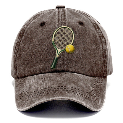 Tennis Racket Ball Balance Pastimes Companions Classic Cap – Brown