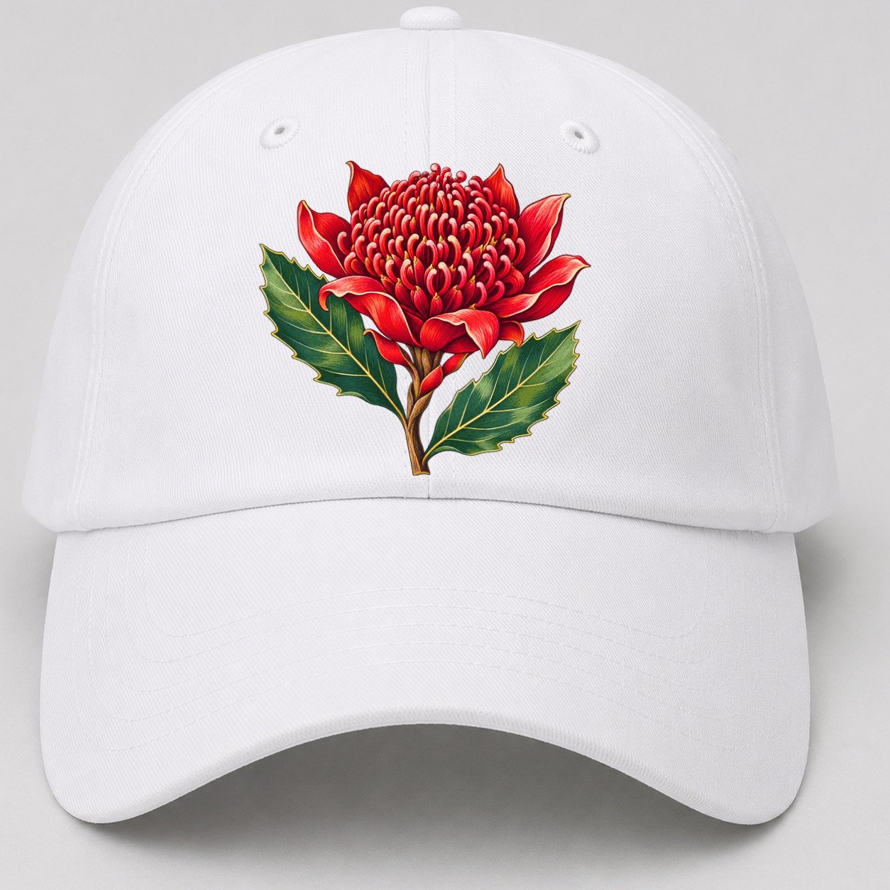 New South Wales Waratah Bloom Australia Cultural Icons Baseball Cap – White